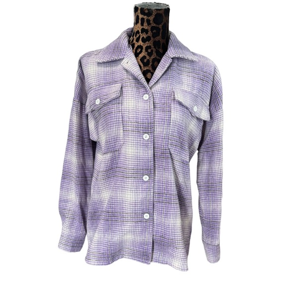 Lovers + Friends Emmy Shacket in Lavender Sz XXS Oversized - Picture 10 of 10